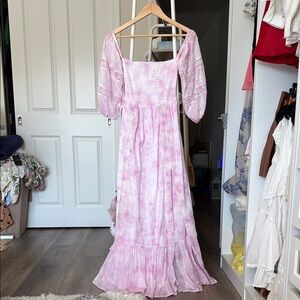 Tularosa Pink Tie-Dye Maxi Dress XS new without tags